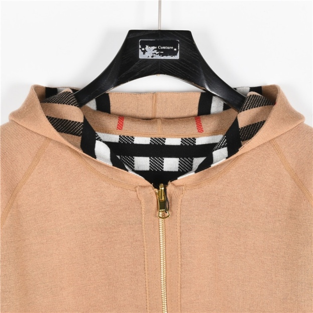 Burberry / バーバリー クラシックチェック柄両面着キャシュミアニットロングスリーブフード付きジャケット