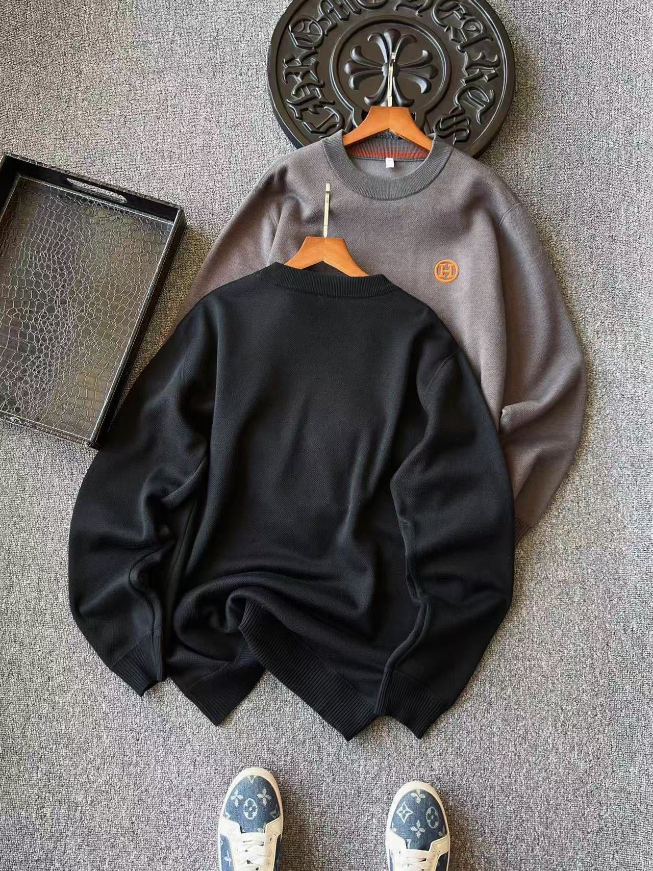 エルメス「Hermès」秋冬用ラウンドネックニットセーター