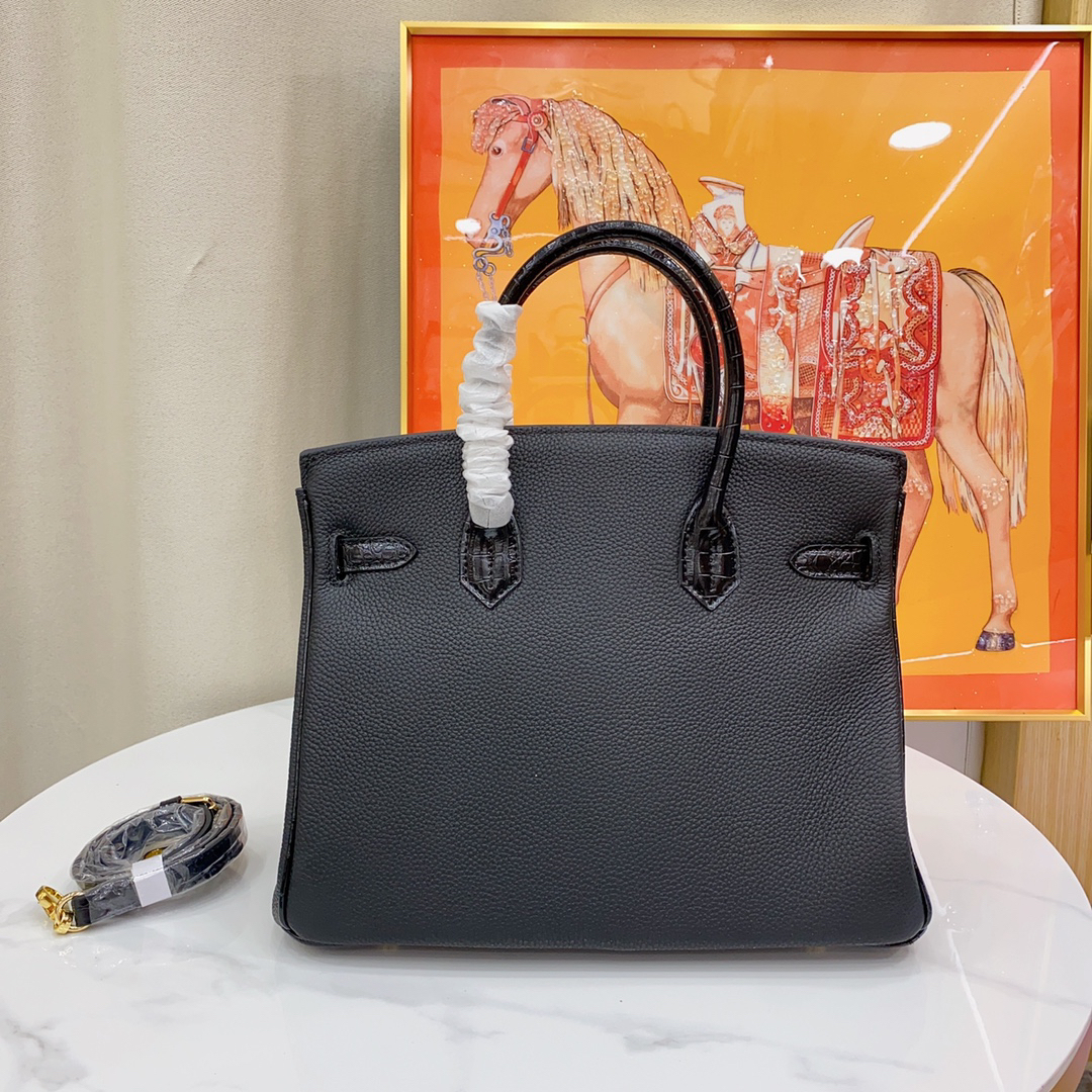 エルメス バーキン 25/30 バッグ クロコダイルエンボス「Birkin Bag」