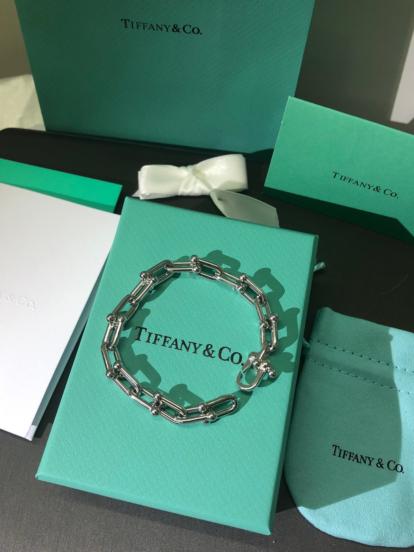 ティファニー「Tiffany & Co.」ポリッシュドシルバーリンク ブレスレット