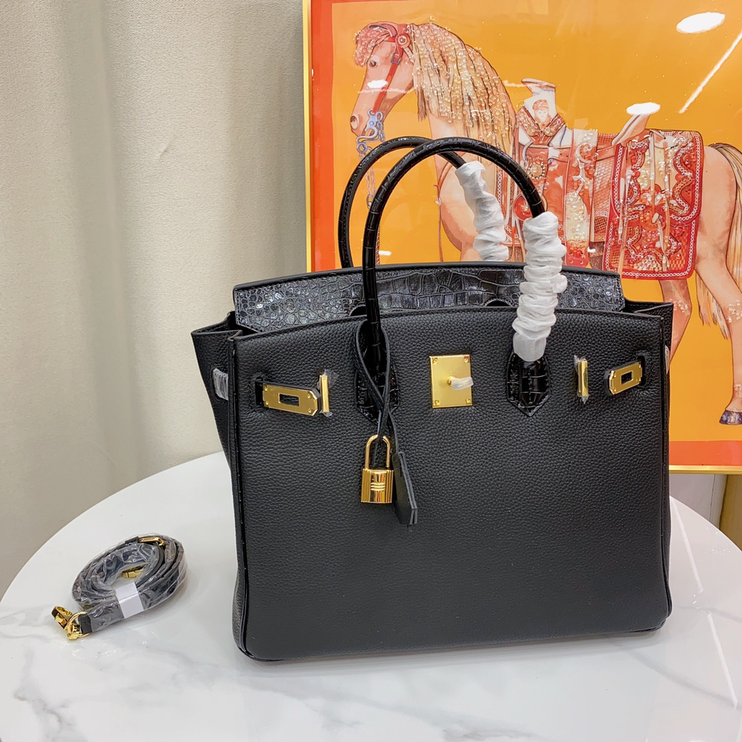 エルメス バーキン 25/30 バッグ クロコダイルエンボス「Birkin Bag」