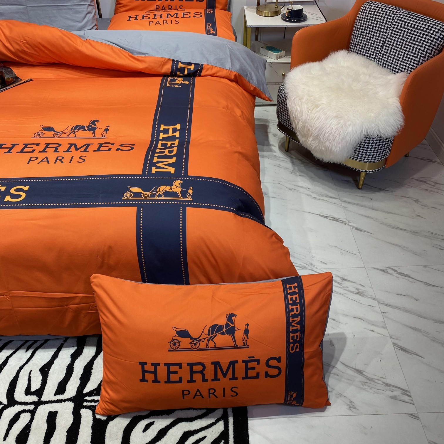 エルメス「Hermès」プレミアムコットン デジタルプリント 4点セット