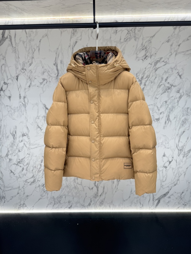 バーバリー「Burberry」秋冬ファッションフード付きダウンジャケット