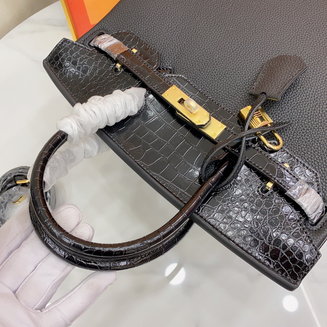 エルメス バーキン 25/30 バッグ クロコダイルエンボス「Birkin Bag」