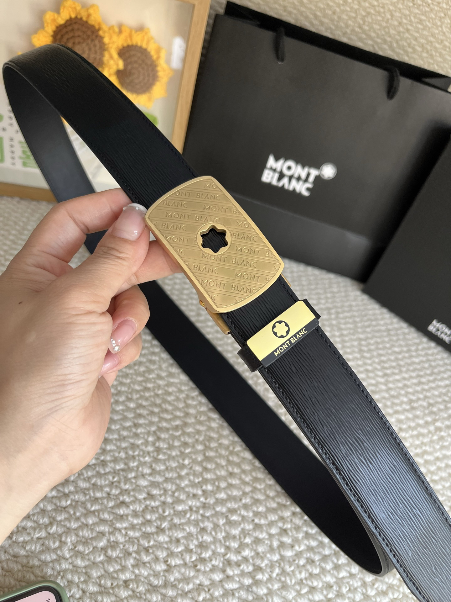 【厳選在庫】Montblanc ビジネスマン正装ベルト「全長約 100cm」