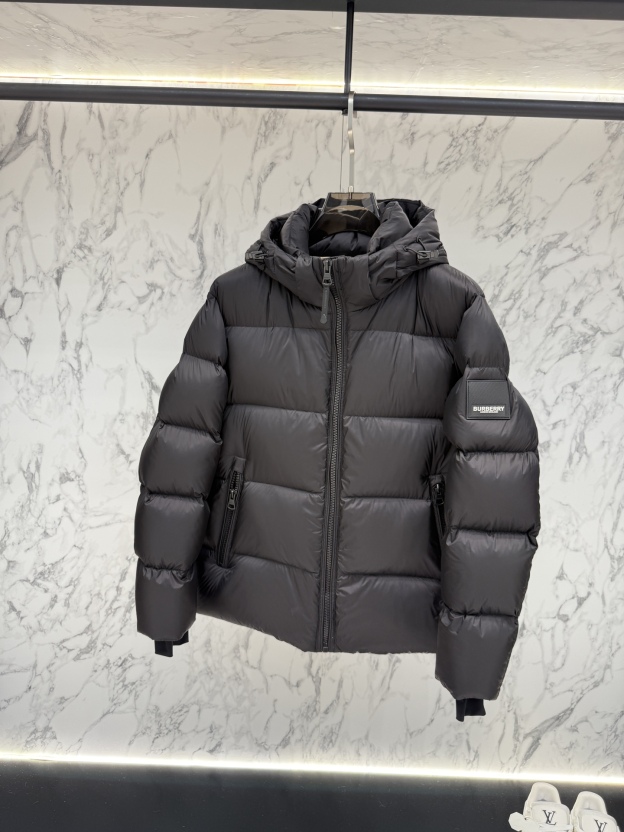 バーバリー「Burberry」秋冬ファッションフード付きダウンジャケット