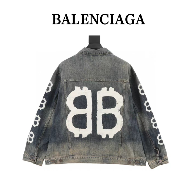 Balenciaga / バレンシアガ 23Fw ダブル B のアルファブットの手描きグラフィティプリントのジーンズジャケット