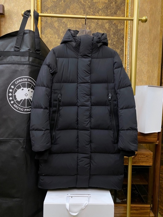 カナダグース ファッションフーディロングダウンジャケット 男女兼用