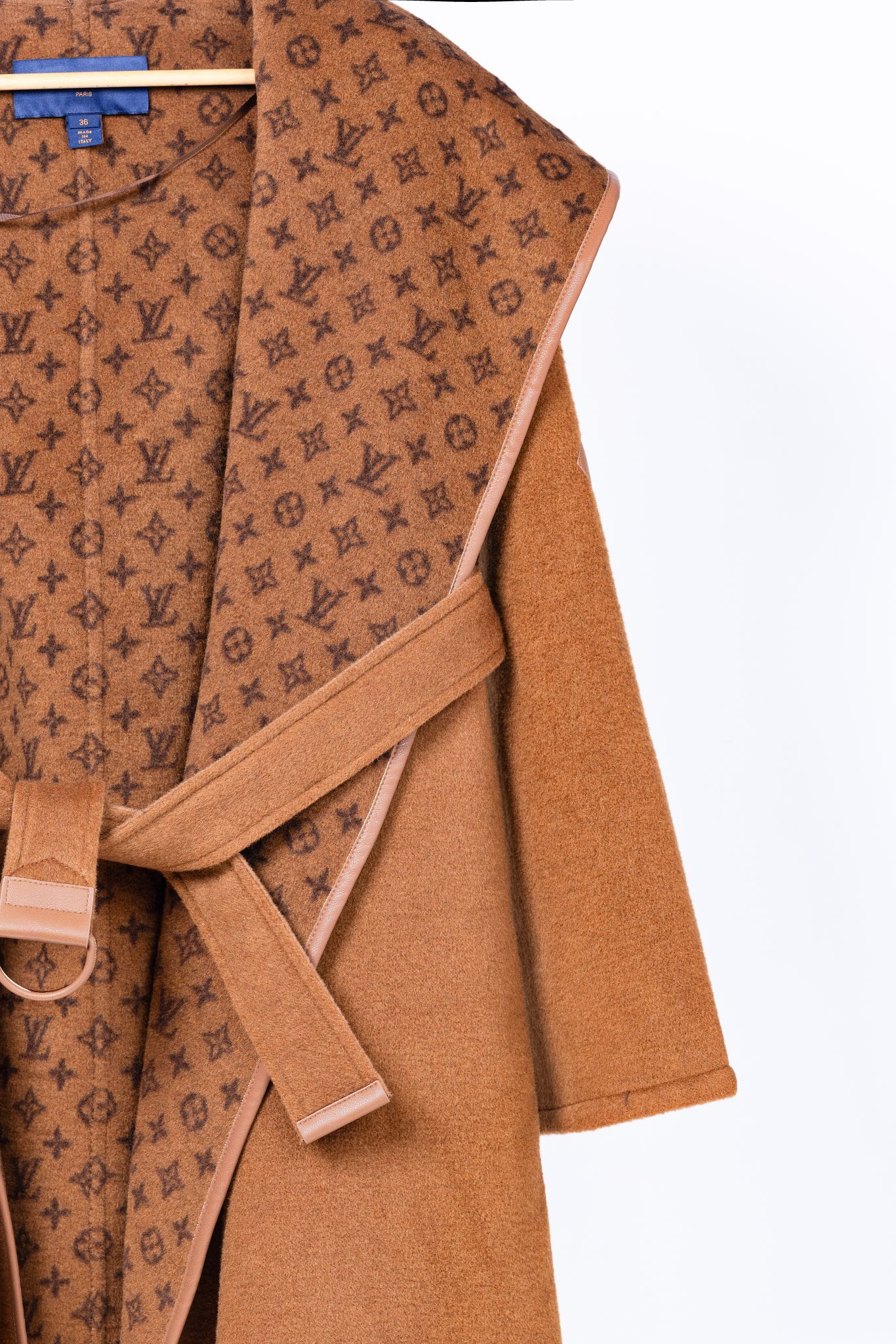 ルイ・ヴィトン「Louis Vuitton」秋冬 レディース ワップルフードロングコート