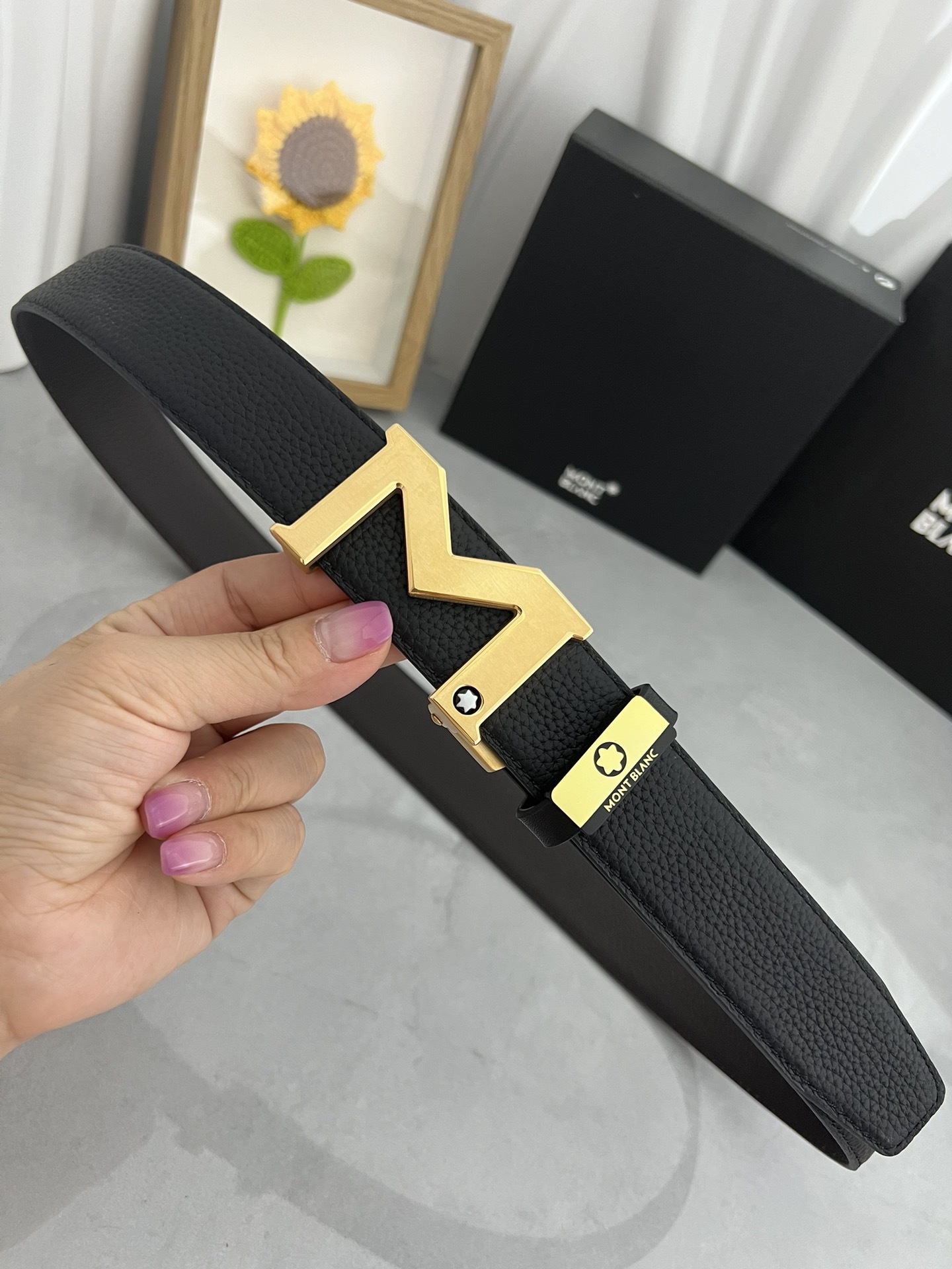 【厳選在庫】Montblanc ビジネスマン正装ベルト「全長約 100cm」