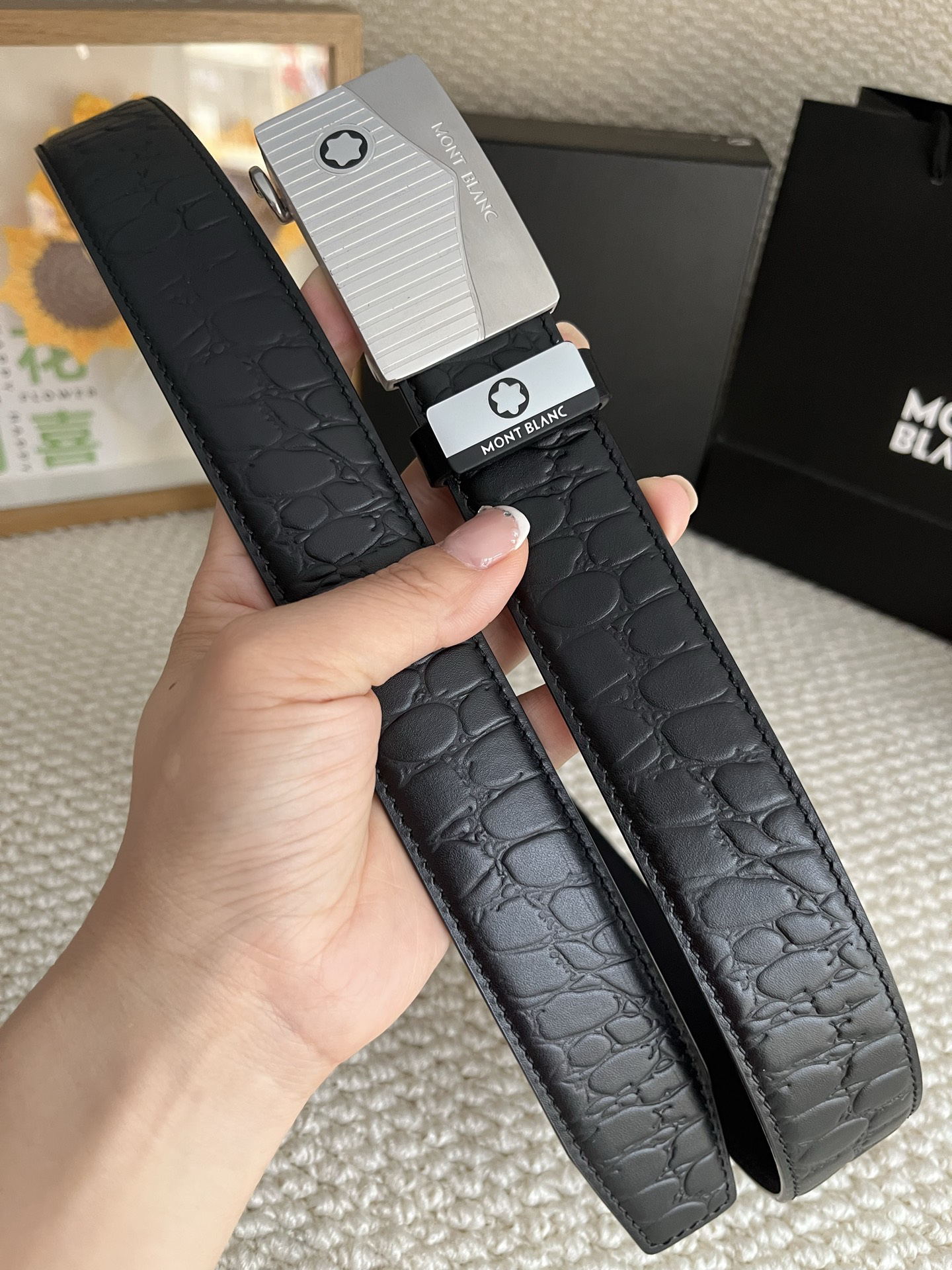【厳選在庫】Montblanc ビジネスマン正装ベルト「全長約 100cm」