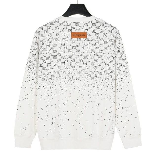 Louis Vuitton / ルイ・ヴィトン 24Fw グラデーション小飛行機柄プリントの丸首パーカー