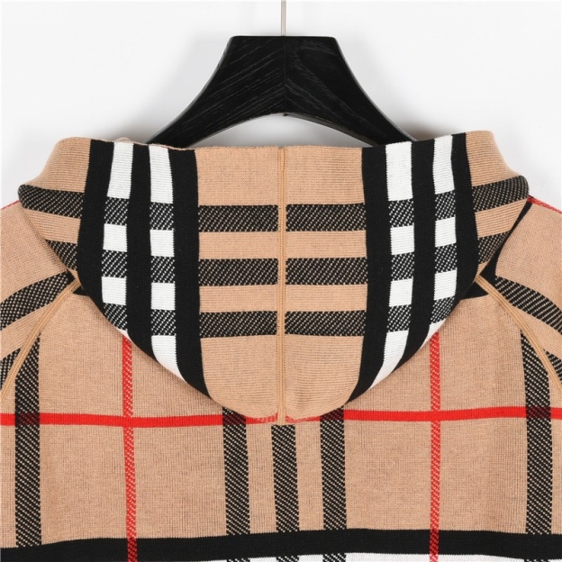 Burberry / バーバリー クラシックチェック柄両面着キャシュミアニットロングスリーブフード付きジャケット