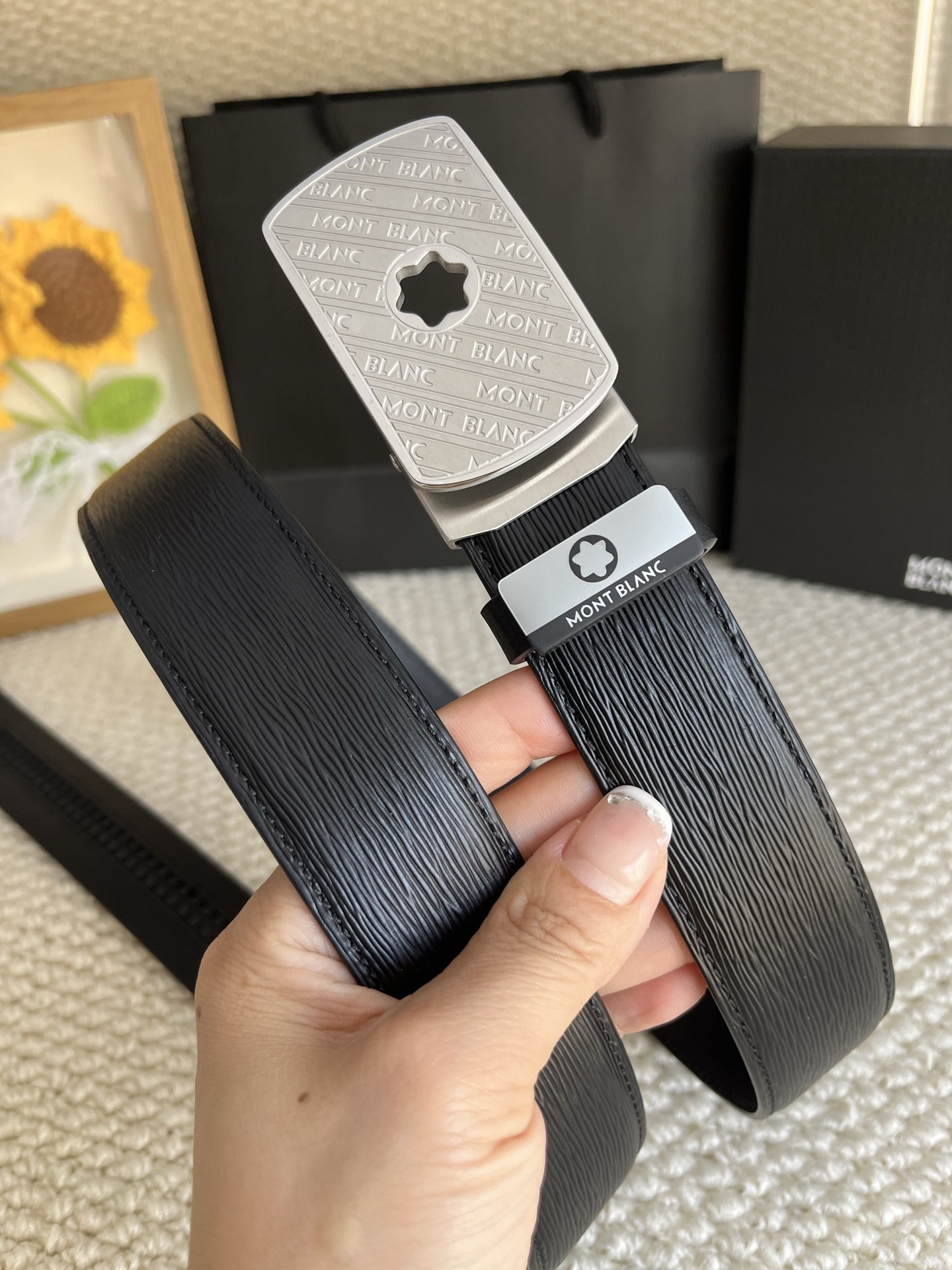 【厳選在庫】Montblanc ビジネスマン正装ベルト「全長約 100cm」