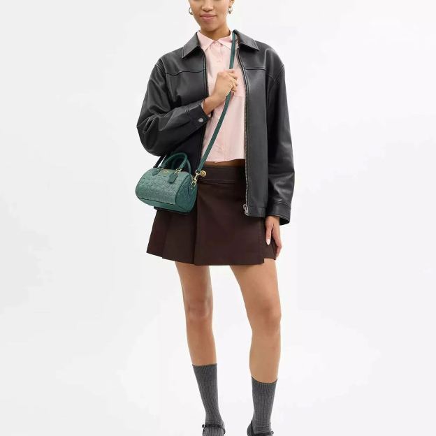 コーチ(Coach)ミニ ローアン クロスボディ バッグ・ブロックド シグネチャー レザー