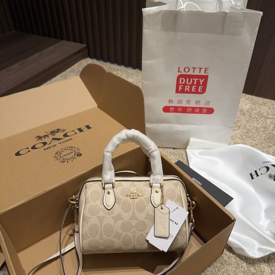 コーチ「Coach」ローアン サッチェル バッグ ブロックド シグネチャー キャンバス