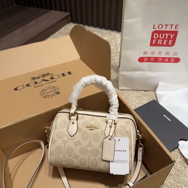 コーチ「Coach」ローアン サッチェル バッグ ブロックド シグネチャー キャンバス