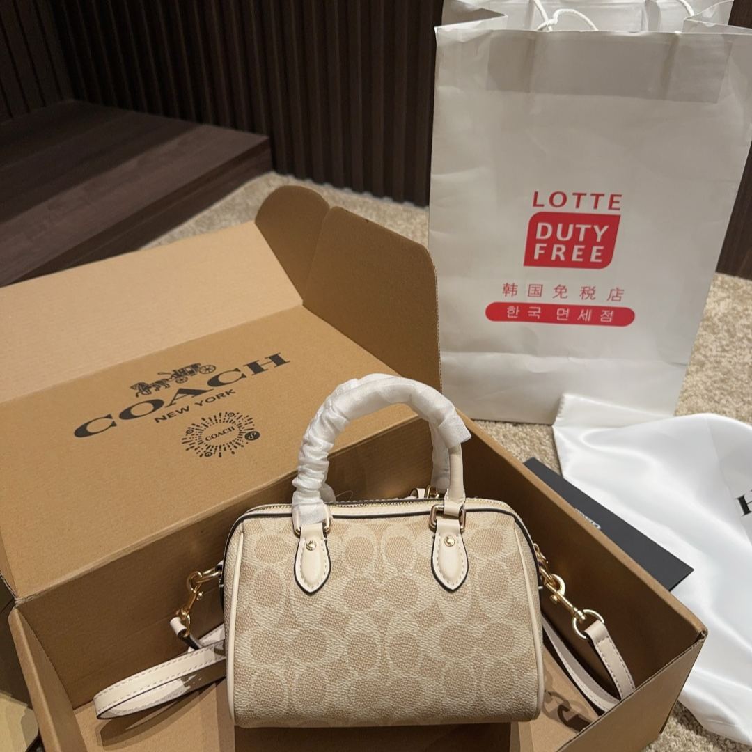 コーチ「Coach」ローアン サッチェル バッグ ブロックド シグネチャー キャンバス