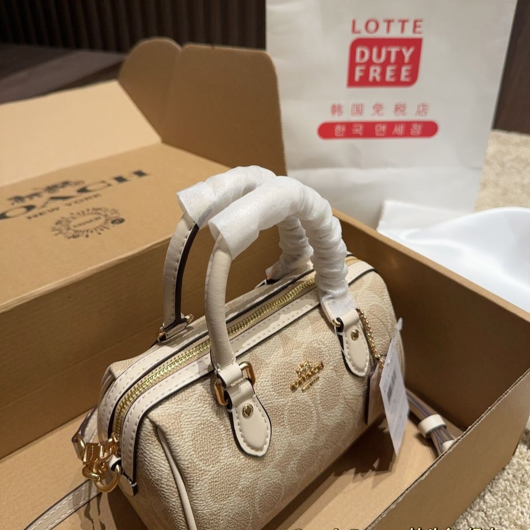 コーチ「Coach」ローアン サッチェル バッグ ブロックド シグネチャー キャンバス