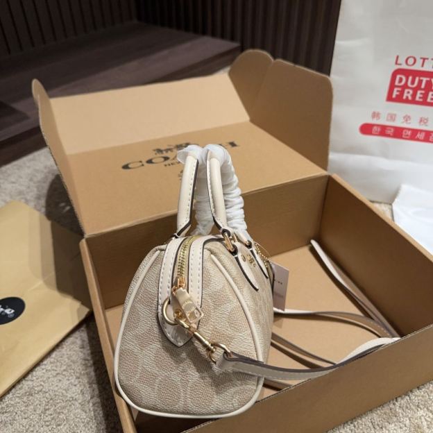 コーチ「Coach」ローアン サッチェル バッグ ブロックド シグネチャー キャンバス