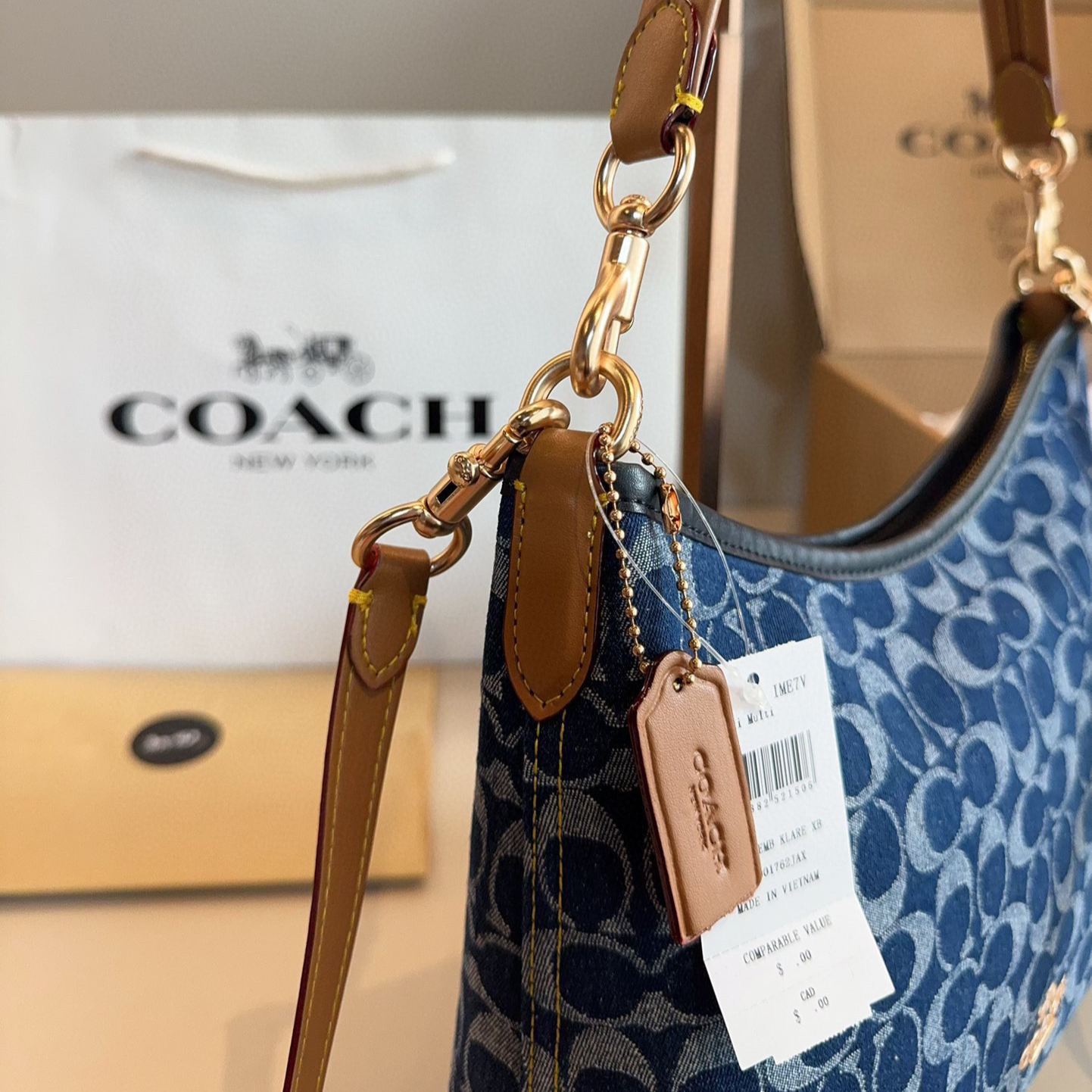 コーチ「Coach」ローレル ショルダー バッグ シグネチャー デニム