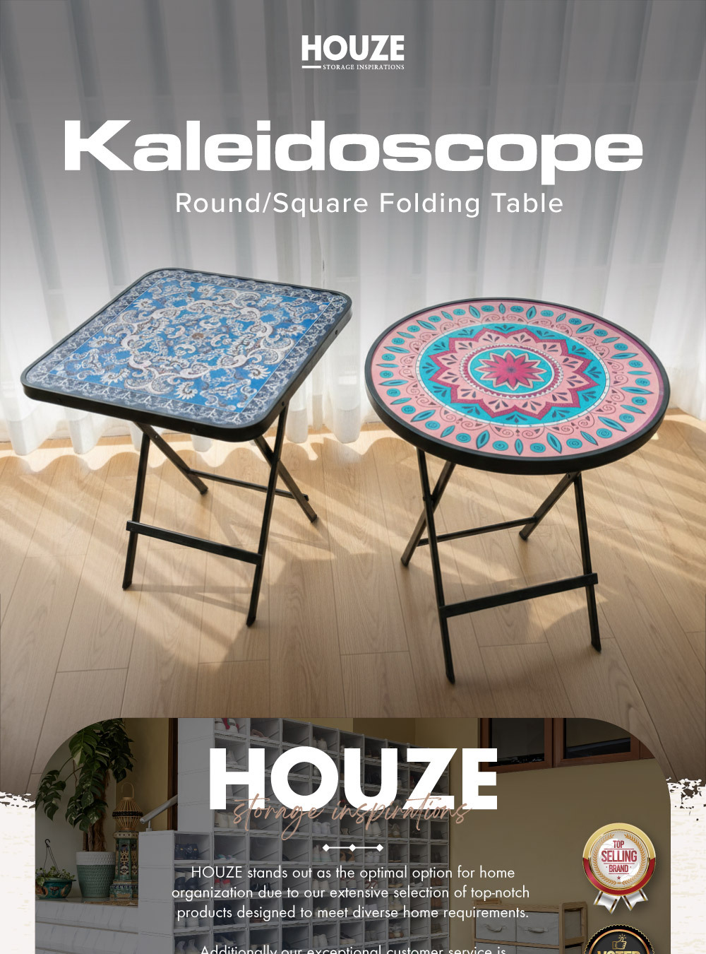 Kaleidoscope Folding Table (60x60cm)