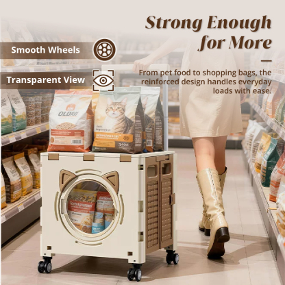 HOUZE - PawGo Multi-Purpose Pet Foldable Shopping Trolley
