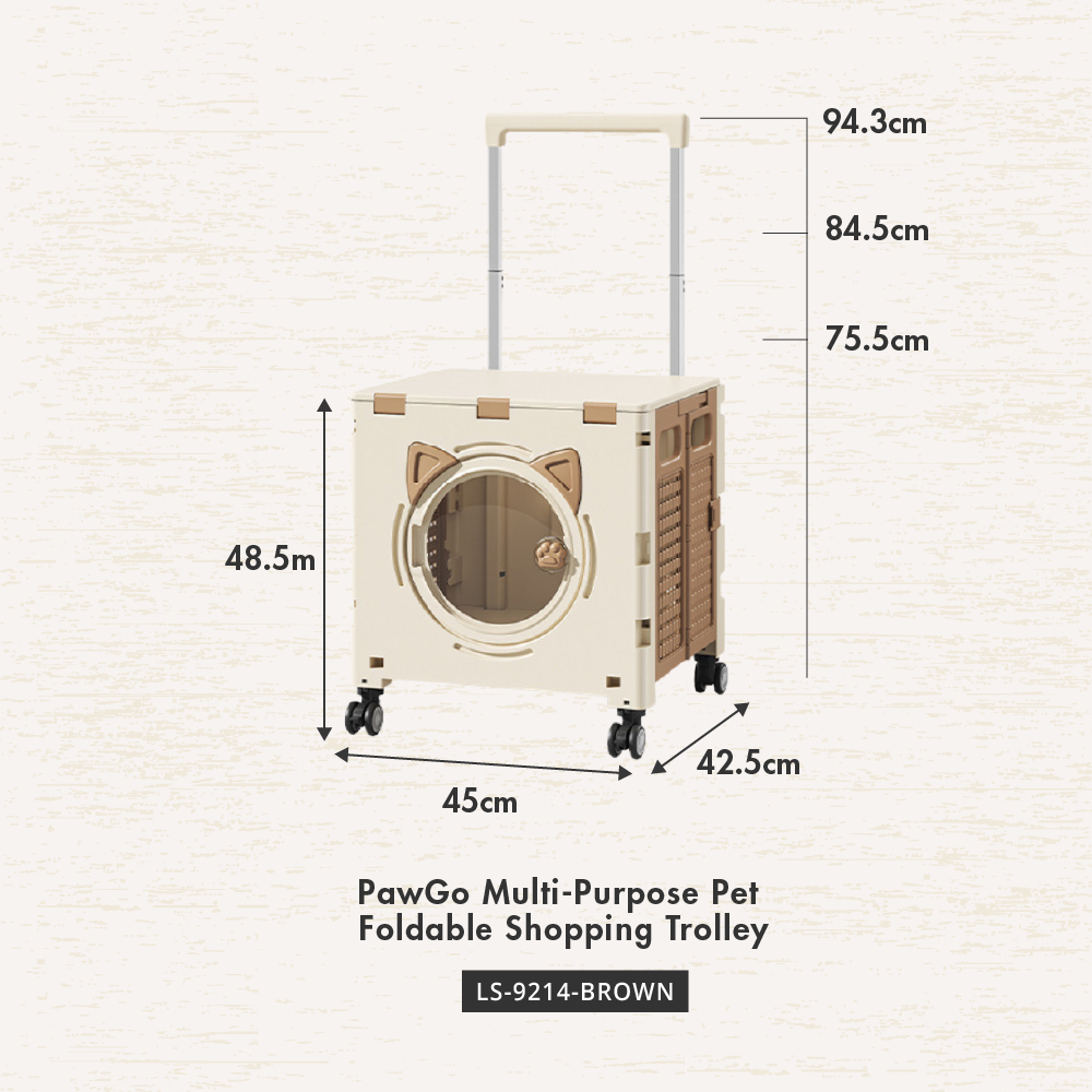 HOUZE - PawGo Multi-Purpose Pet Foldable Shopping Trolley