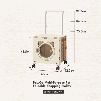 HOUZE - PawGo Multi-Purpose Pet Foldable Shopping Trolley