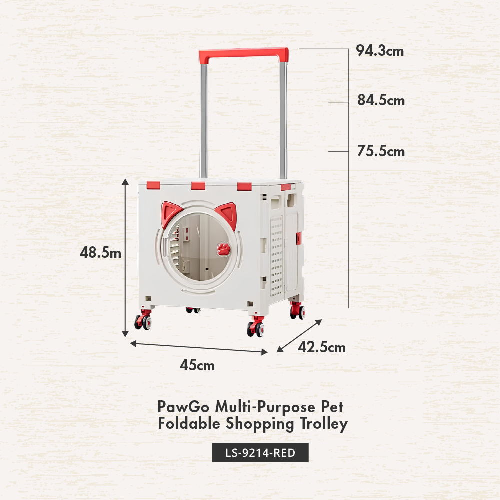 HOUZE - PawGo Multi-Purpose Pet Foldable Shopping Trolley