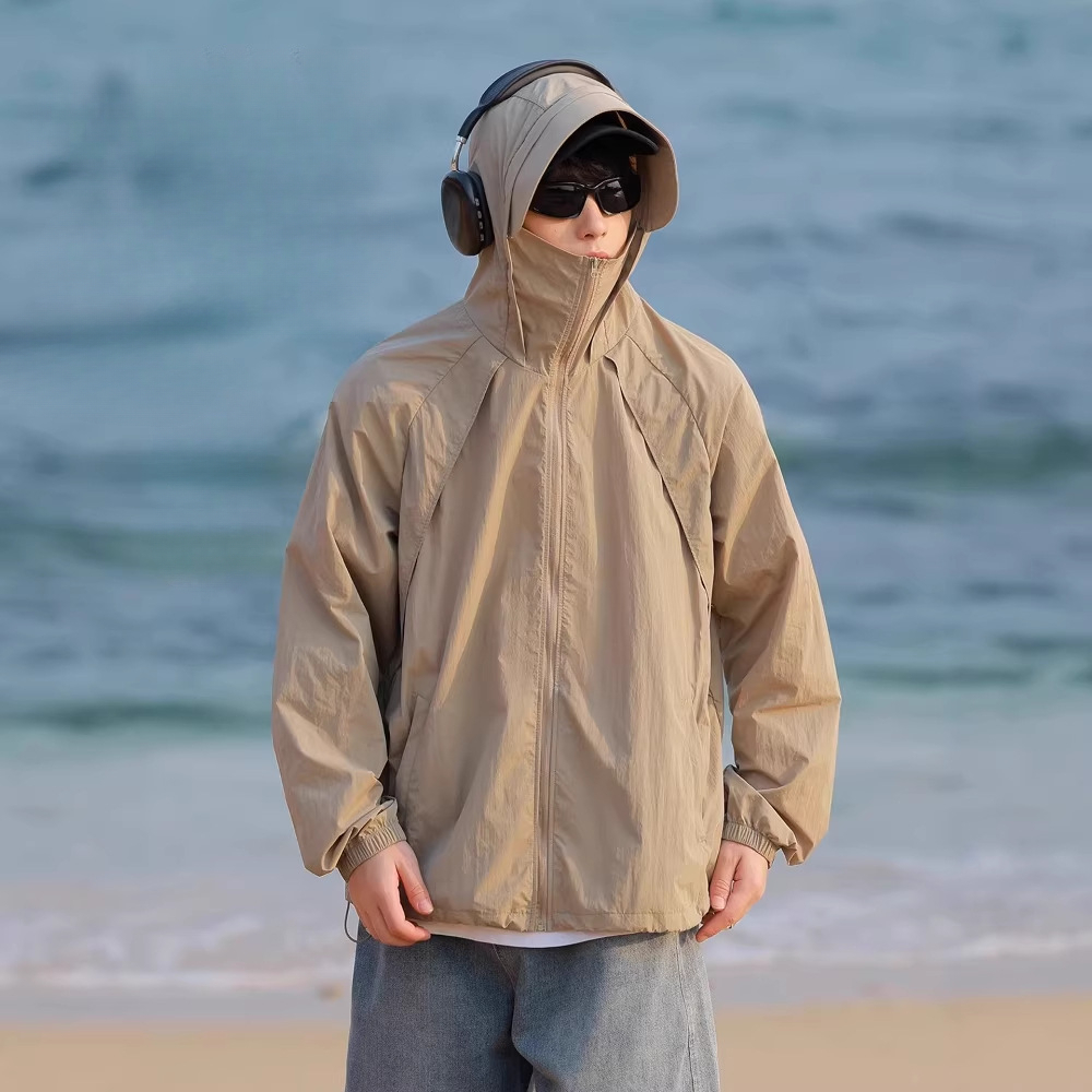 戶外旅遊素色抗 UV 防曬服外套