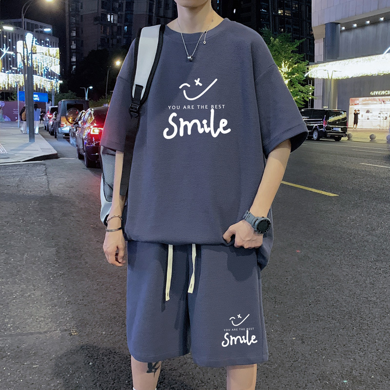 【整套】時尚印花休閒套裝短袖短褲