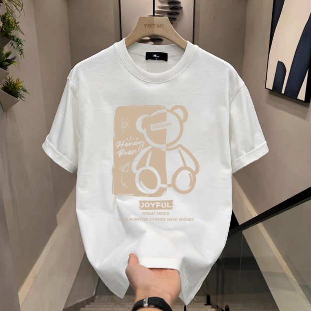 寬鬆印花五分袖潮流休閒T 恤