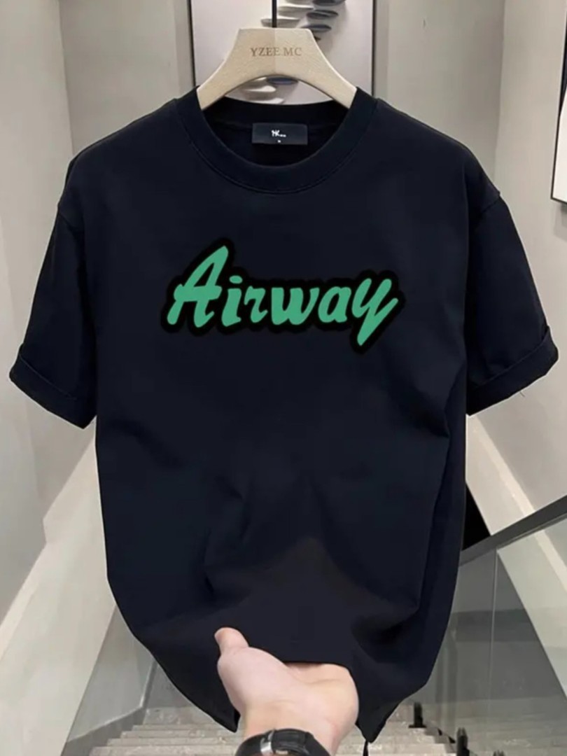 寬鬆印花五分袖潮流休閒T 恤