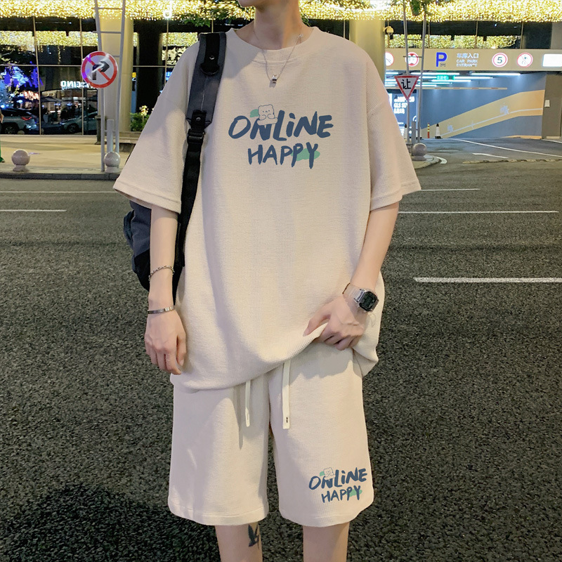 【整套】時尚印花休閒套裝短袖短褲