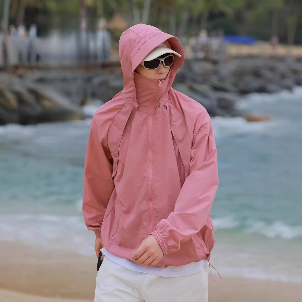 戶外旅遊素色抗 UV 防曬服外套