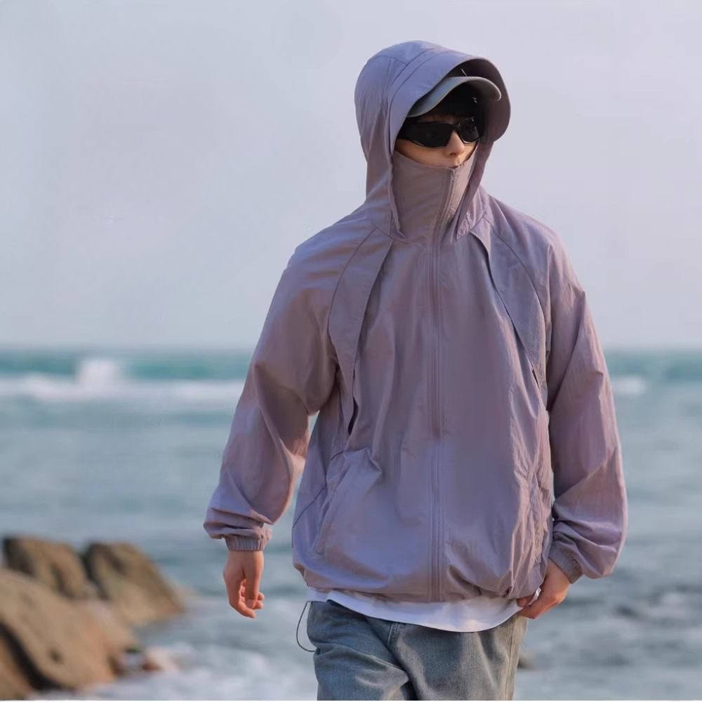 戶外旅遊素色抗 UV 防曬服外套