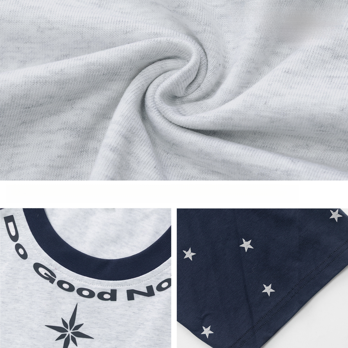 美式復古撞色星星滿印插肩袖純棉寬鬆上衣