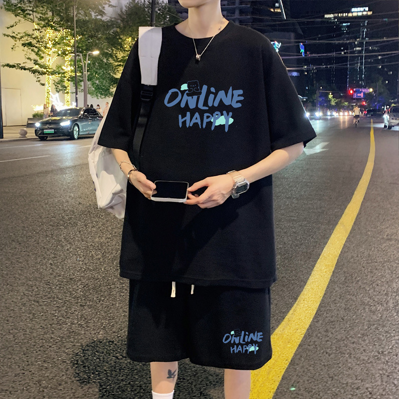 【整套】時尚印花休閒套裝短袖短褲