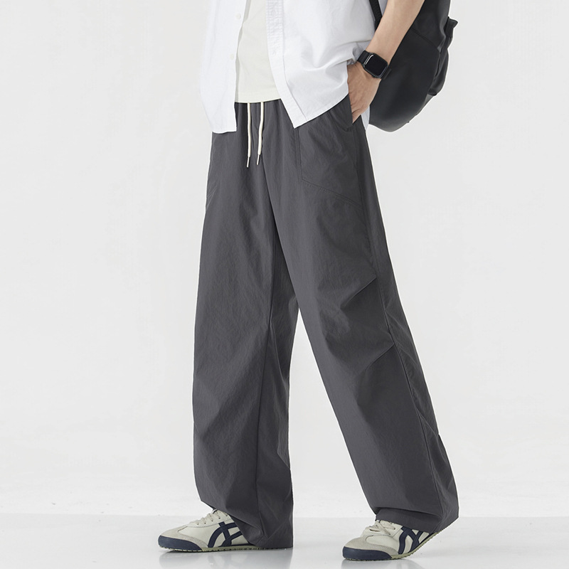 美式工裝褲男夏季新品 寬鬆直筒闊腿褲 男生休閒運動長褲 透氣舒適軍工裝褲