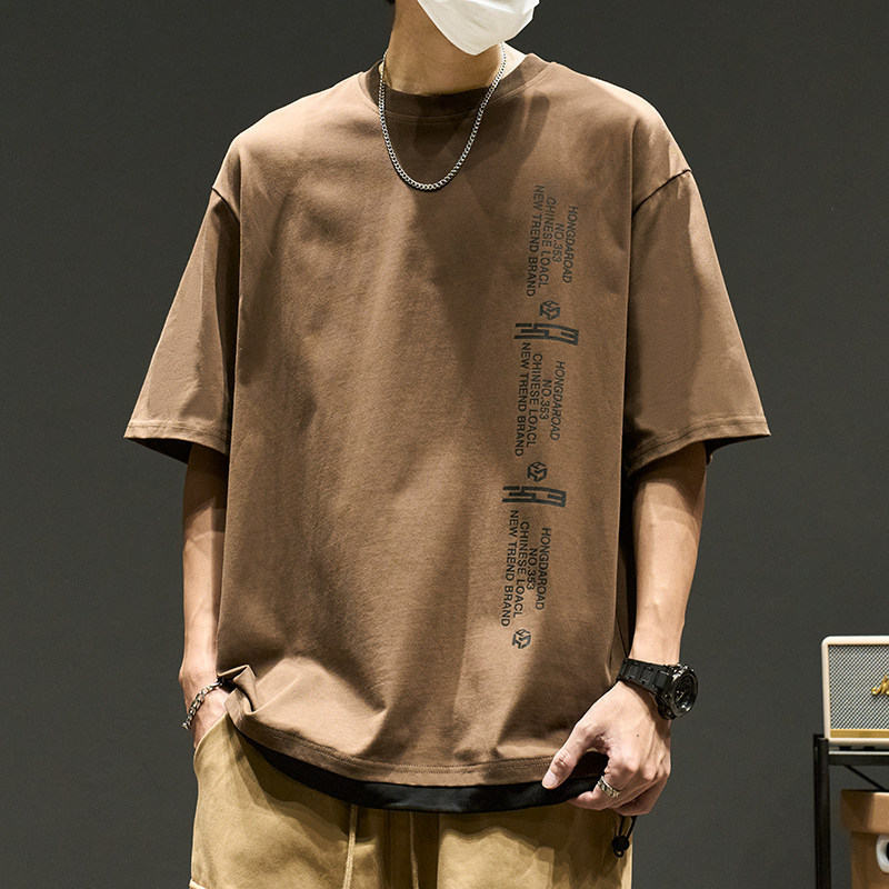  潮流百搭五分袖休閒上衣