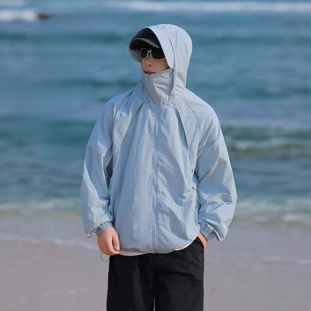 戶外旅遊素色抗 UV 防曬服外套
