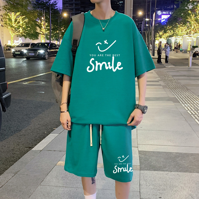 【整套】時尚印花休閒套裝短袖短褲