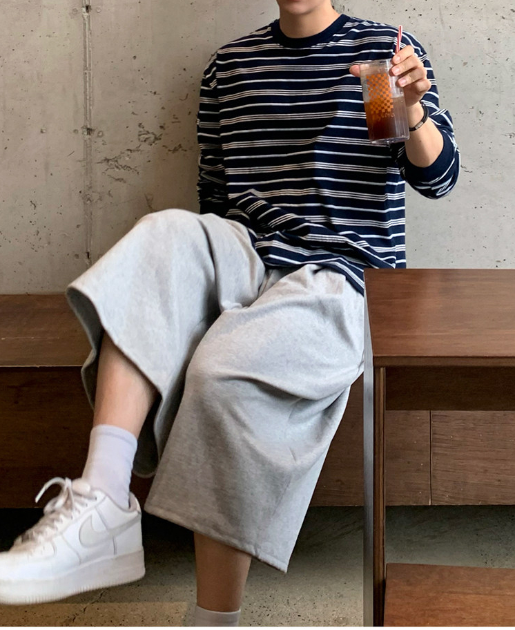 韓系灰色通勤風運動休閒百搭短褲