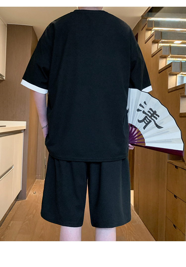 【整套】國風休閒運動短袖T恤 兩件套