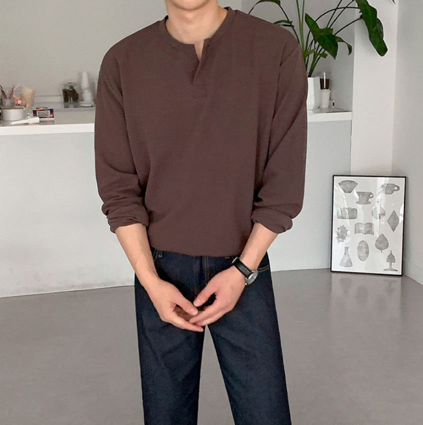 純色寬鬆休閒內搭打底上衣