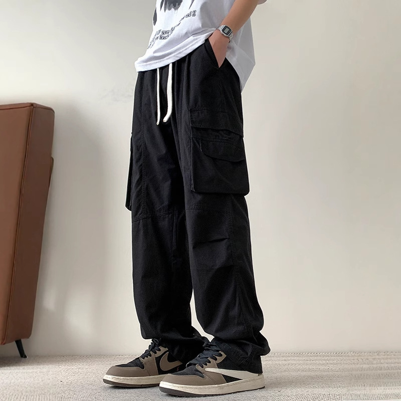 直筒休闲裤男春秋季纯棉工装裤子2024新款男装宽松男生青少年长裤