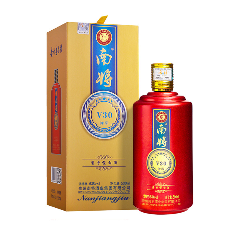 NANJOL V30  Alcohol Content:  53%vol  Fragrance Type:  Maotai-Flavor  Specification：  500ML  Place of Origin:  Kweichow Moutai Town
