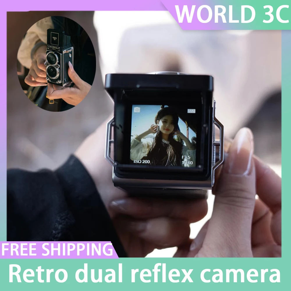 CCD Retro Camera Dual Reflex Photoes Video Small Mini Camera Recording With Manual Joystick Amateur Customized Accessory Gifts