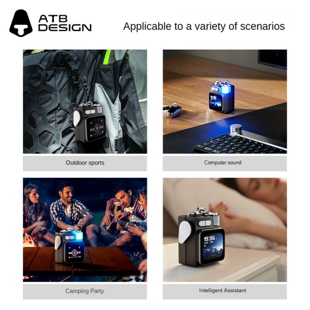 ATB Screen Bluetooth Mobile Phone Metal Subwoofer Mini Lock Wireless Mini Speaker